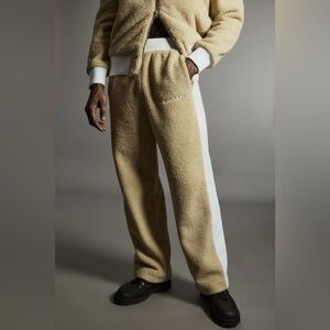 COS × Yeboah - Cocoon Joggers Size XL In Light Yellow Streetwear Teddy Fleece